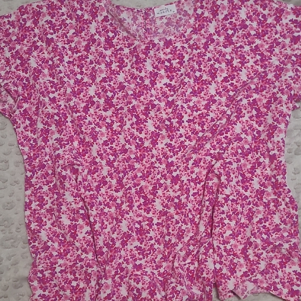 Pink Cap Sleeve Boxy Blouse